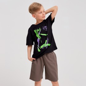 

Футболка детская MINAKU Graffiti, цвет чёрный, рост 146