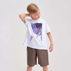 

Футболка детская MINAKU Colors, цвет белый/фиолетовый, рост 152