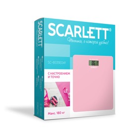 Весы напольные Scarlett SC-BS33E041, электронные, до 180 кг, розовые