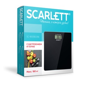 Весы напольные Scarlett SC-BS33E036, электронные, до 180 кг, чёрные