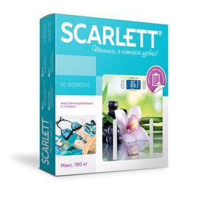 Весы напольные Scarlett SC-BS33ED10, электронные, диагностические, до 180 кг, цветы