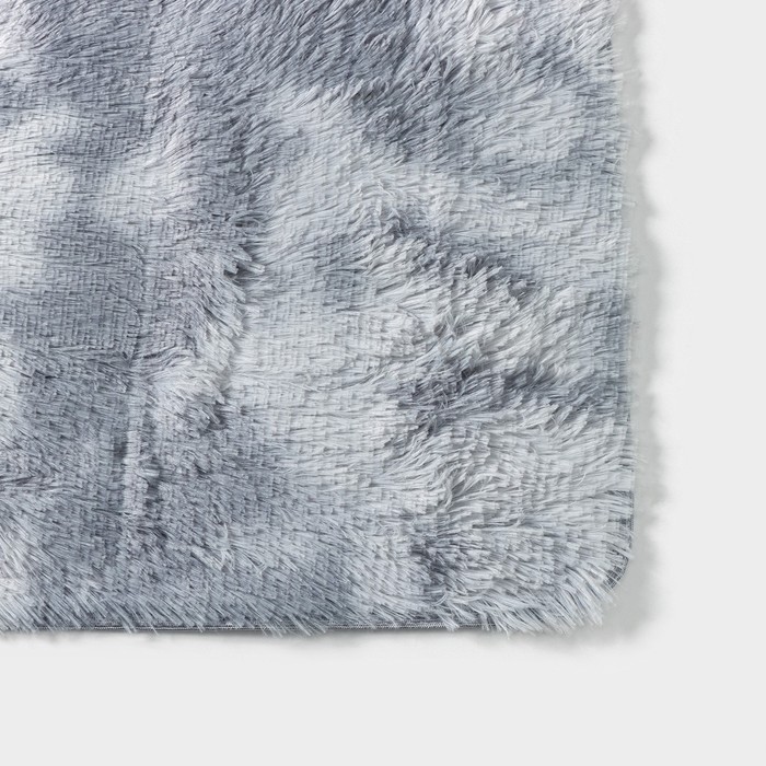 фото Коврик доляна «пушистик», 45×120 см, цвет серый