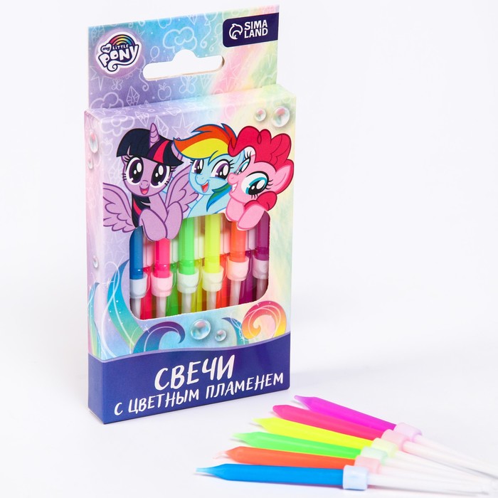 фото Набор свечей с цветным пламенем для торта, my littly pony hasbro