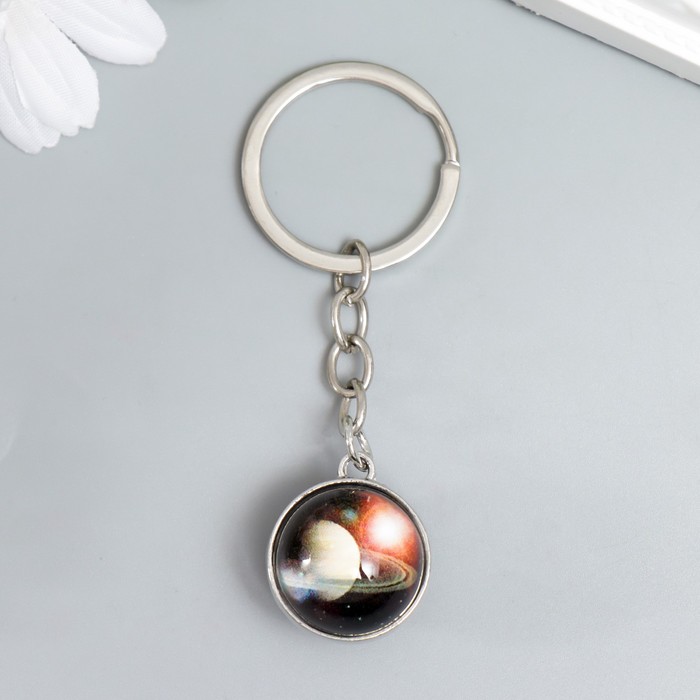 Брелок стекло 3D "Сатурн" 8х2х2 см 7353509