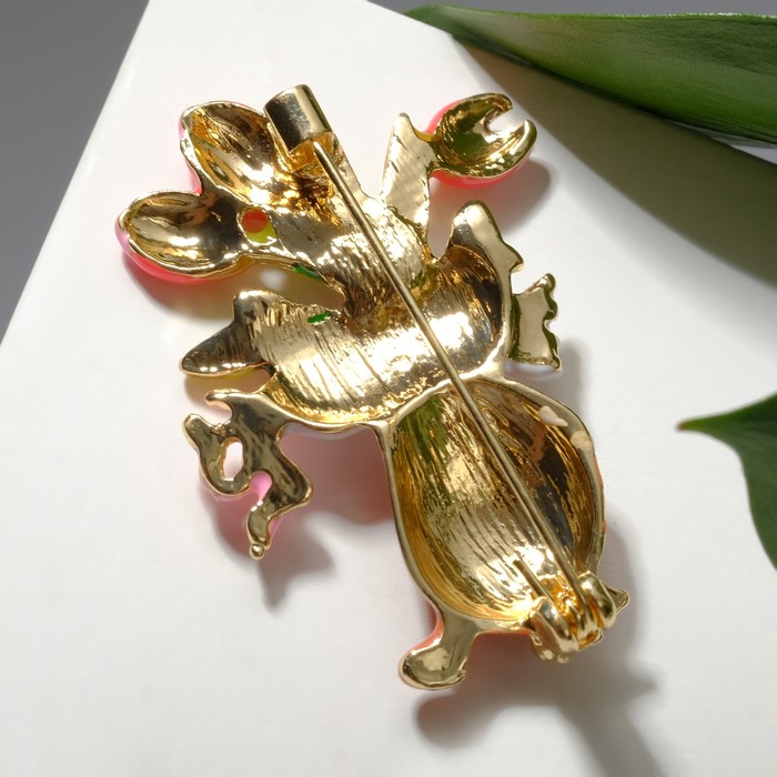 

Брошь "Кот" индеец в цветах, цветная в золоте