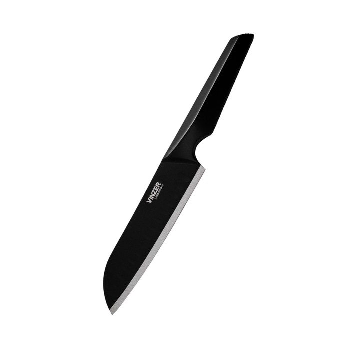 фото Нож santoku geometry nero line, 17.8 см vinzer