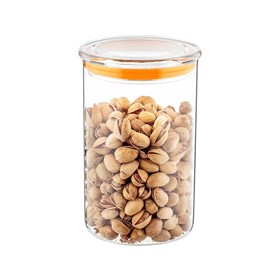 

Банка для сыпучих продуктов с крышкой, 1.2 л, оранжевая вставка