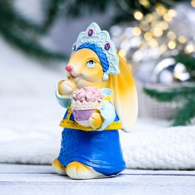 

Фигура "Зайчиха в кокошнике" рыжая, 6х7х11см