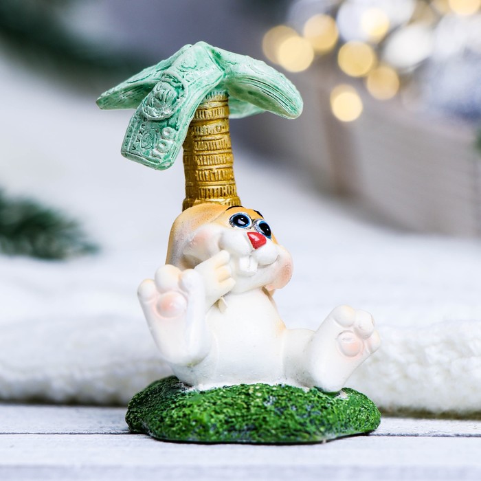Фигура Заяц под пальмой МИКС 6х6х7см 55₽