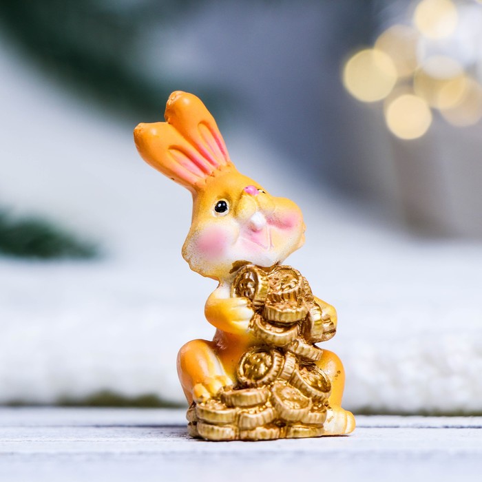 Фигура Зайка богатей МИКС 35х25х5см 125₽
