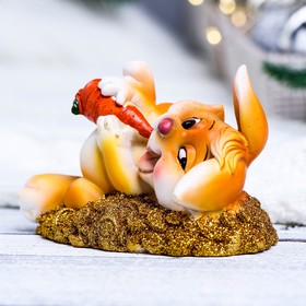 

Копилка "Заяц с морковкой" рыжий, 10х11см