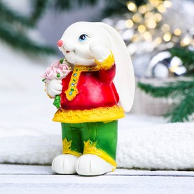 

Фигура "Зайчик в костюме" белый, 6х7х11см