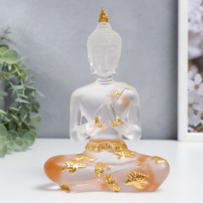 Сувенир полистоун Будда Анджали Мудра - молитва прозрачный 18х12х6 см