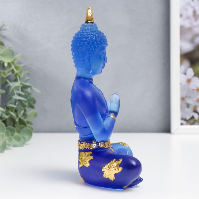 фото Сувенир полистоун "будда анджали мудра - молитва" синий 18х12х6 см