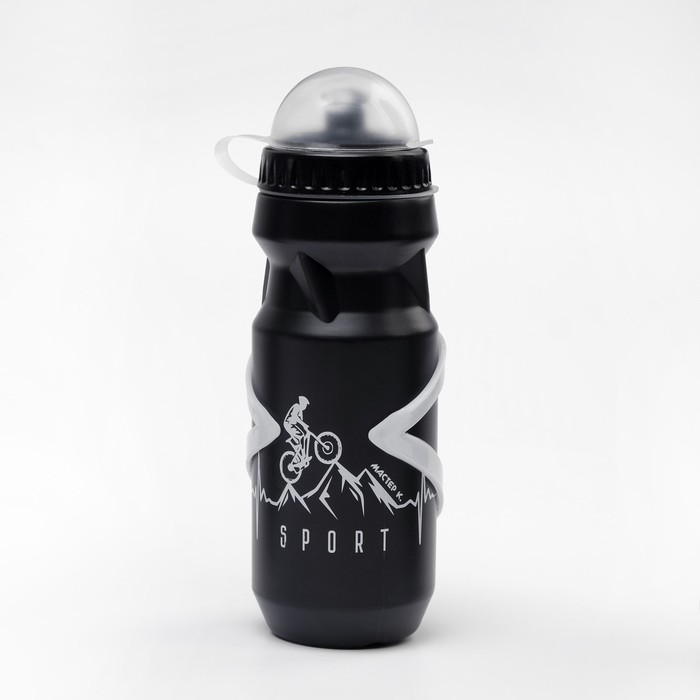 фото Бутылка для воды велосипедная 650 мл "мастер к.", с креплением, чёрная