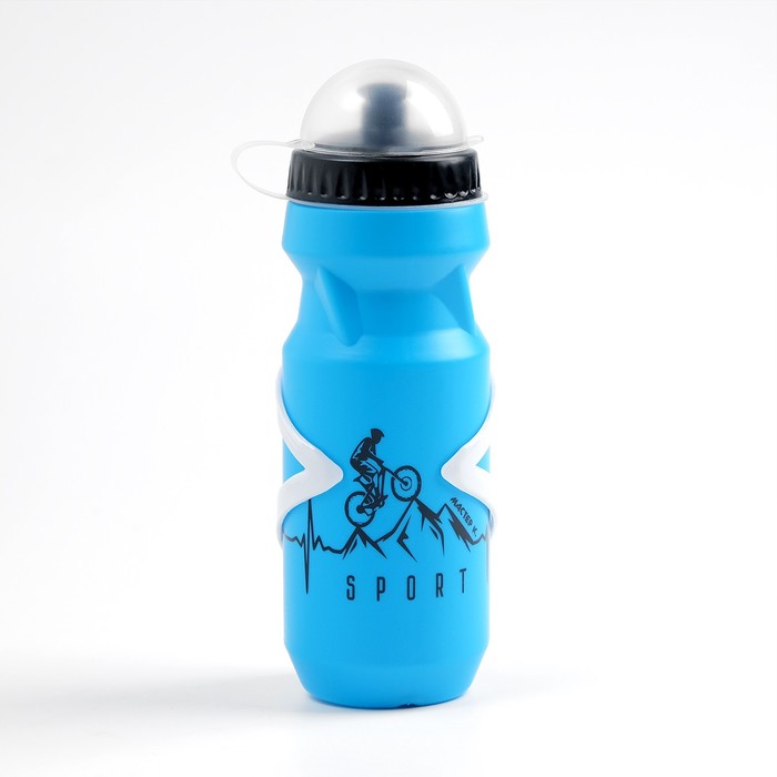 Бутылка для воды велосипедная, 650 мл, Мастер К., с креплением, синяя