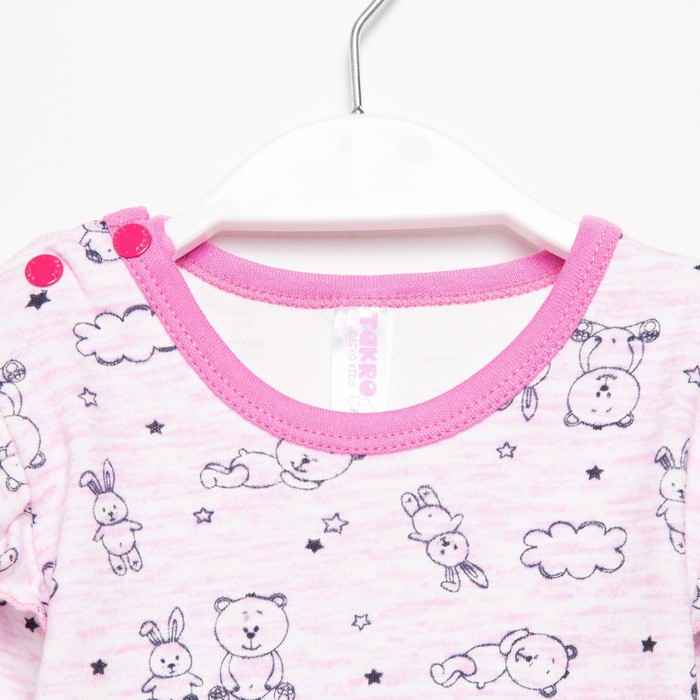 

Комплект для девочки (боди/штанишки), цвет сиреневый/мишка, рост 74-80