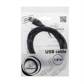 

Кабель Cablexpert CCP-USB2-AMAM-6, USB-A (male)-USB-A (male), USB 2.0, 1.8м, чёрный