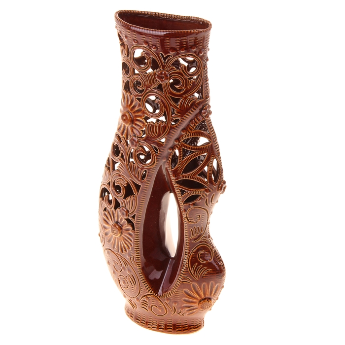 Ваза форма "Грета" малая коричневая резка