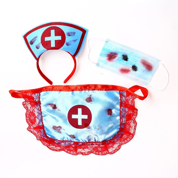 фото Карнавальный набор «медсестра» 3 предмета: ободок, фартук, маска микс страна карнавалия