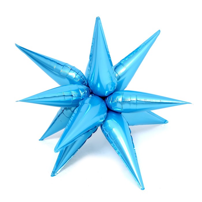 Шар фольгированный 26" «Звезда 3D составная», цвет голубой