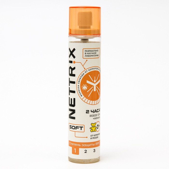 Спрей Nettrix Soft, от комаров, мошек, мокрецов, 100 мл средство для защиты от комаров и мошек спрей nettrix universal 100 мл