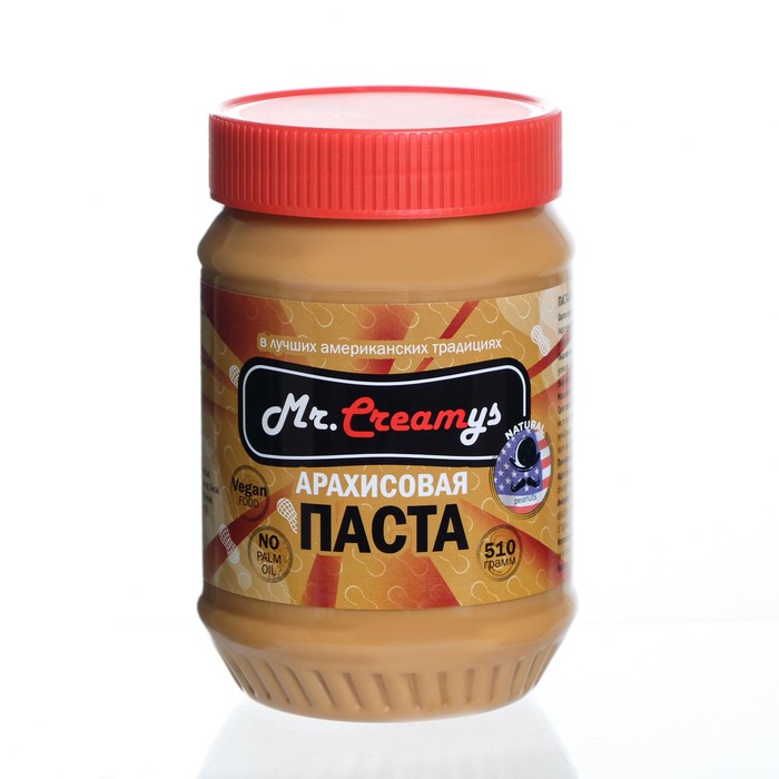 Арахисовая паста Mr.Creamys классическая, 510 г паста vitaminos арахисовая 1000 г