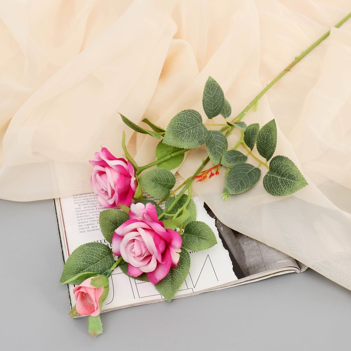 Цветы искусственные Роза Вестерленд d-6 см 60 см ярко-розовый