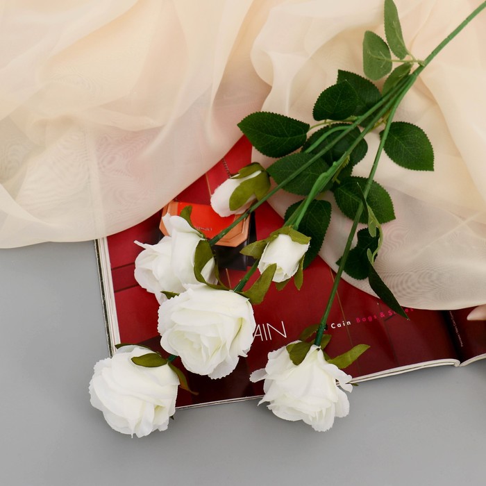 роза найс дей ворнер Цветы искусственные Роза Глория Дей d-4 см 75 см белый