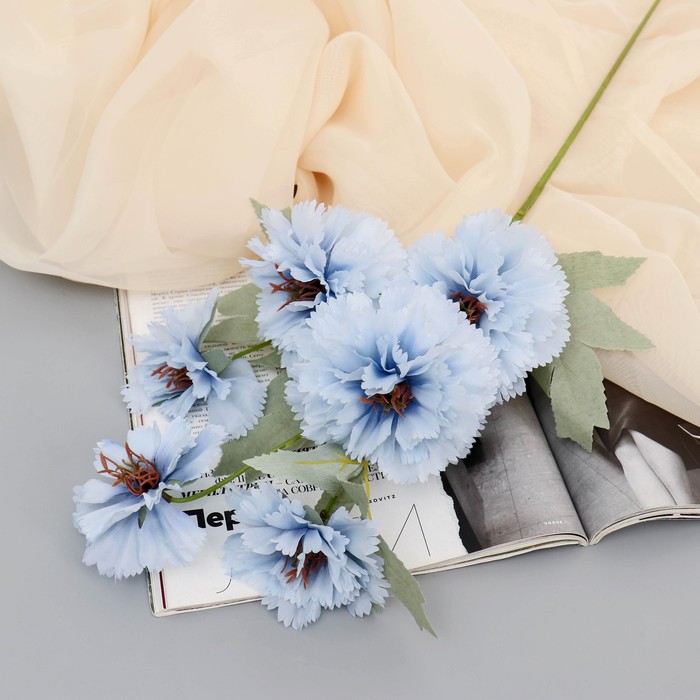 Цветы искусственные Мальва махровая 75 см голубой