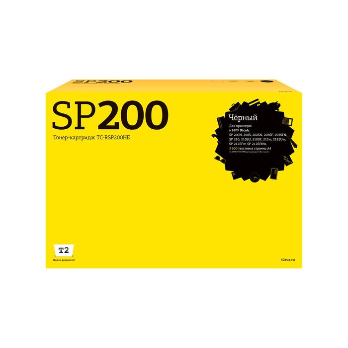 Лазерный картридж T2 TC-RSP200HE (SP200HE/407262/SP200/SP203/SP210) Ricoh, черный картридж sakura sp200hl для ricoh черный 1500 к aficio sp200 sp210 sp212 sp202 sp203