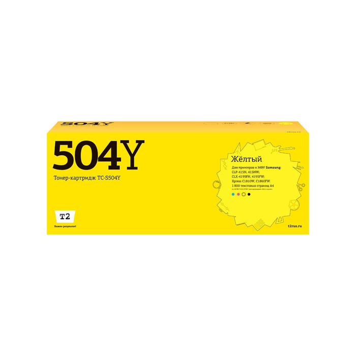 Лазерный картридж T2 TC-S504Y (CLT-Y504S/SU504A/Y504S/504S) Samsung, желтый картридж для лазерного принтера t2 tc s504y clt y504s