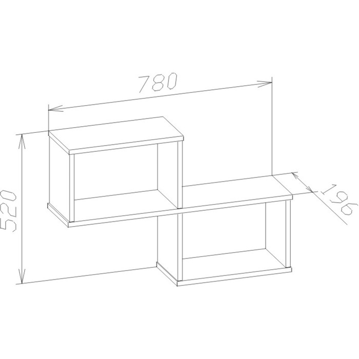 

Полка настенная «ПК-1», 780 × 196 × 520 мм, цвет дуб сонома