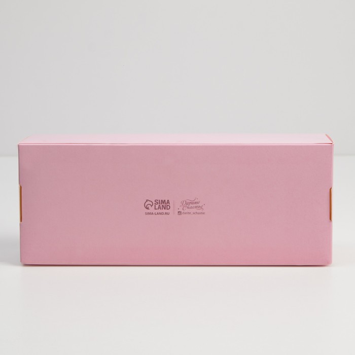 Коробка для кондитерских изделий с окном «Розовая»,  26 х 10 х 8 см