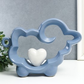 Сувенир керамика 'Голубой барашка с сердечком' 20,5х6,5х28 см Ош