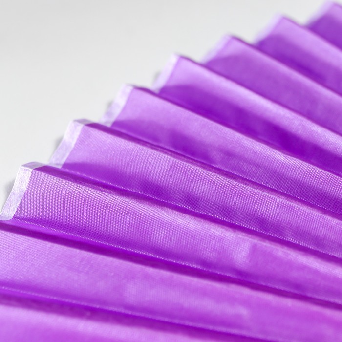 Веер бамбук, текстиль h=21 см "Моноцвет" в коробке, фиолетовый