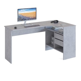 Компьютерный стол «СПм-25», 1450×810×740 мм, угловой, правый, цвет бетон