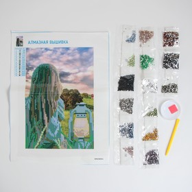 

УЦЕНКА Алмазная мозаика с частичным заполнением «Девочка с фонарём» 20х30 см на холсте