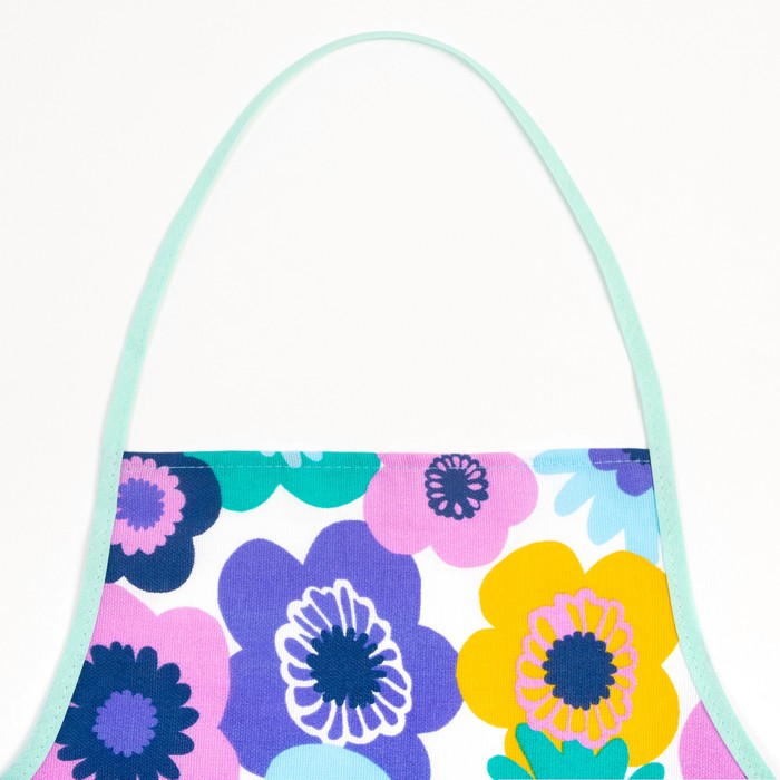 

Кухонный набор Мари Санна Цветы+бирюза (прихватка+полотенце+фартук), рогожка