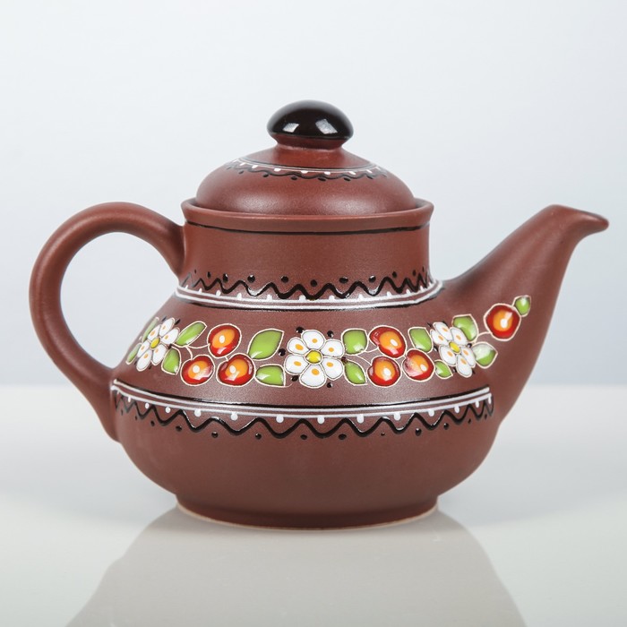 Чайник "Роза" 0,7л с декором вишенка