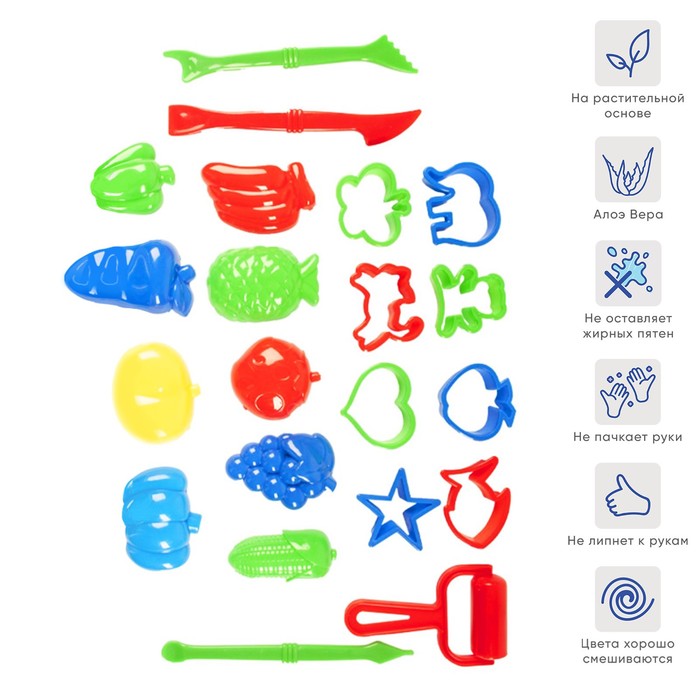 

Биопластилин с аксессуарами для лепки ArtBerry Multi Playset, 4 х 35 г