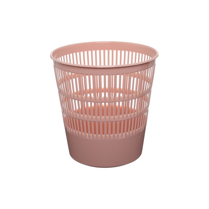 Корзина для бумаг и мусора ErichKrause Powder, 12 литров, сетчатая, пластиковая, розовая