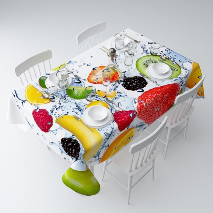 фото Скатерть «фрукты в воде», размер 140x120 см сирень