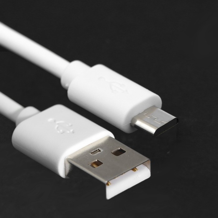 Кабель Windigo, microUSB - USB, 2 А, зарядка + передача данных, TPE оплетка, 1 м, белый