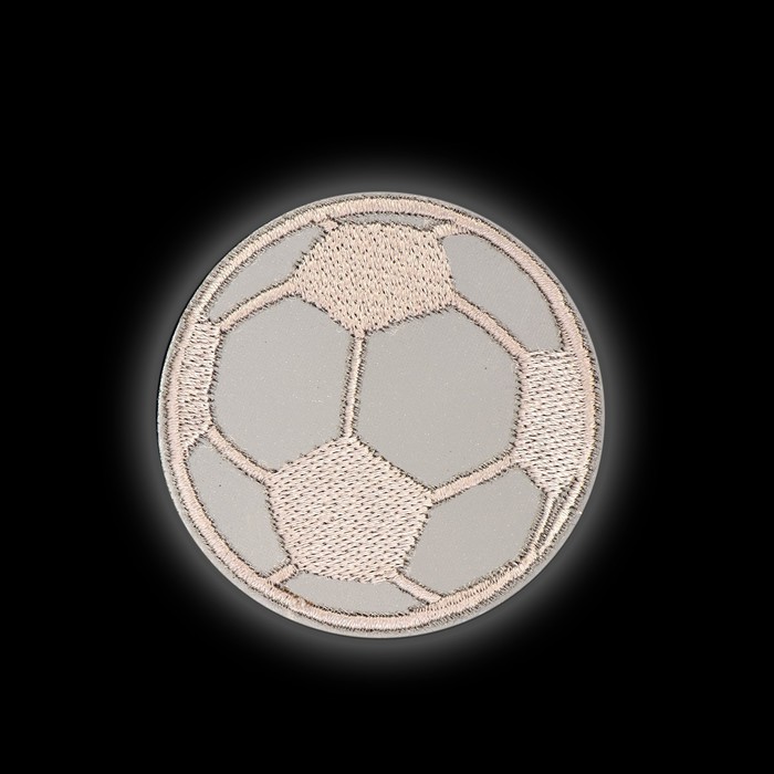 фото Светоотражающая термонаклейка «футбольный мяч», d = 6,3 см, цвет серый арт узор