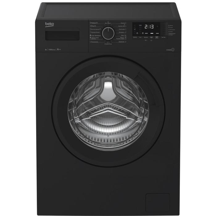 Стиральная машина Beko WSRE 6512ZAA, класс А, 1000 об/мин, 6 кг, черная