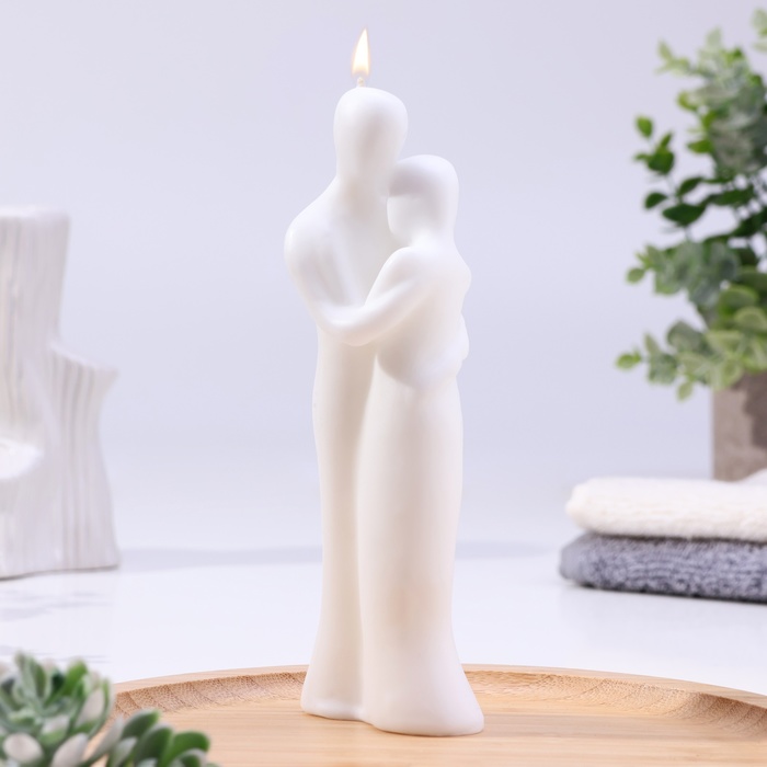 Свеча фигурная Влюбленная пара, 15х5 см, белый