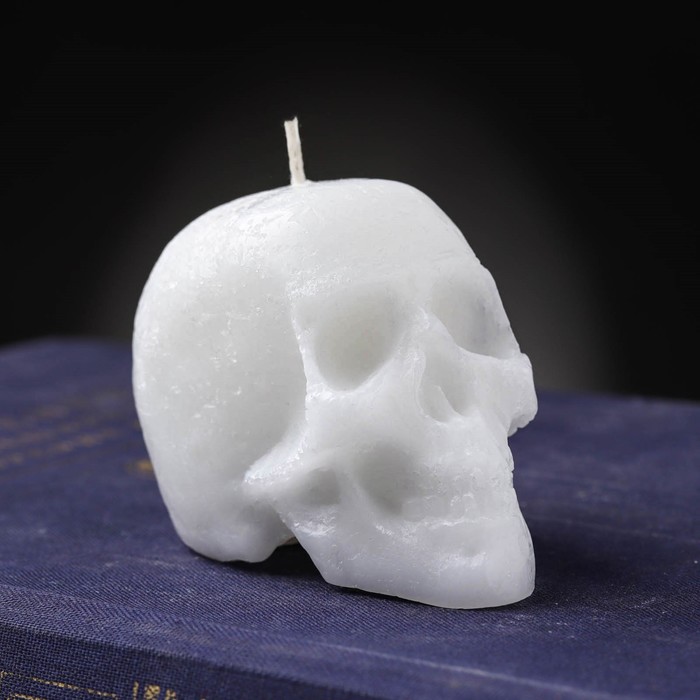 свеча фигурная ритуальная череп 6 см черный Свеча фигурная ритуальная Череп, 6 см, белый