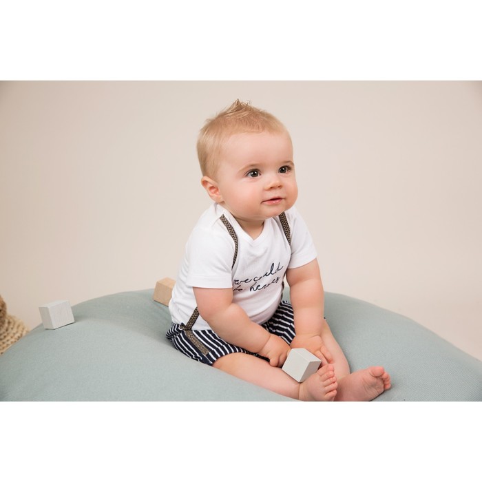 Комплект для мальчика: футболка и шорты, рост 74 см, цвет синий, белый