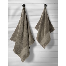 

Комплект полотенец Solid, размер 50x90 см, 70x140 см, цвет кофейный